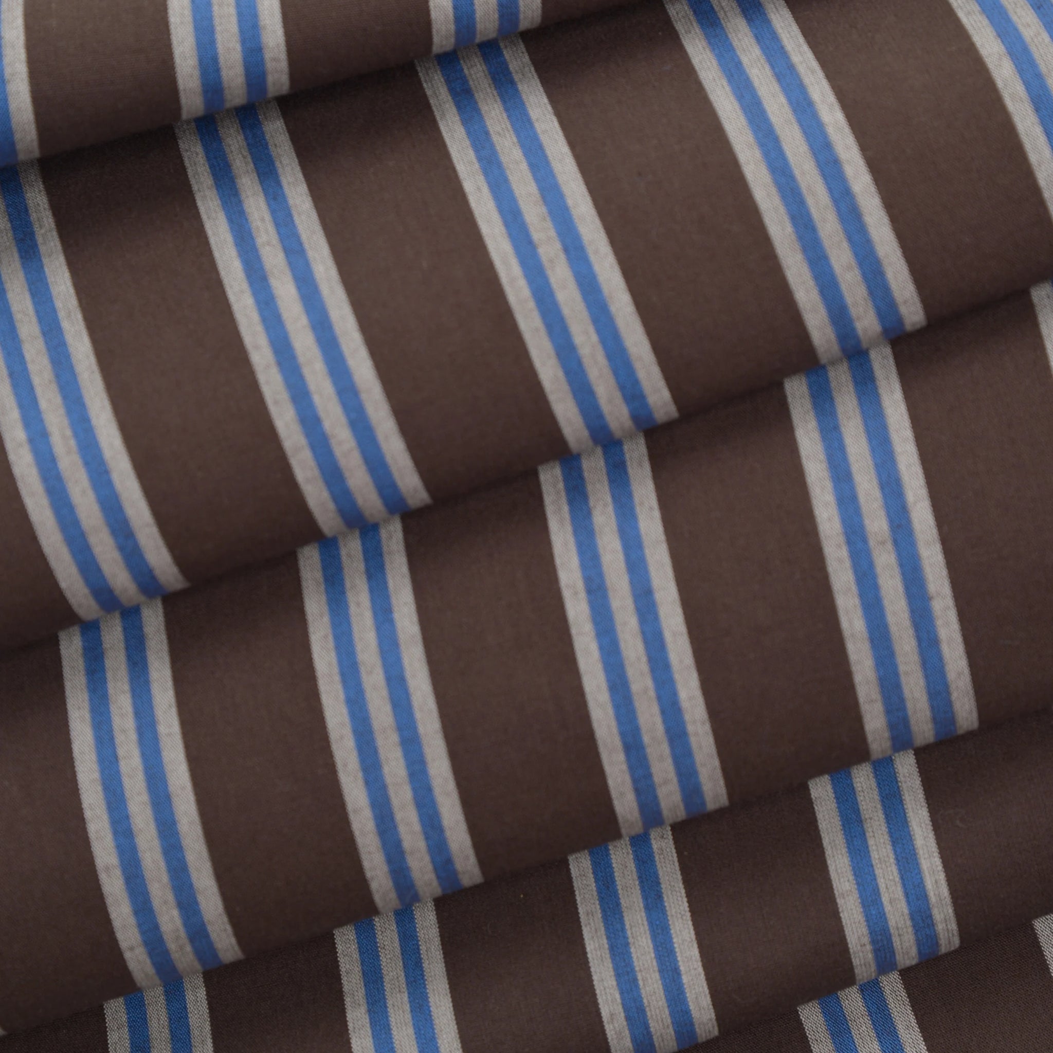 Atelier Brunette - Cotton Shirting - Oat Chocolate Stripe
