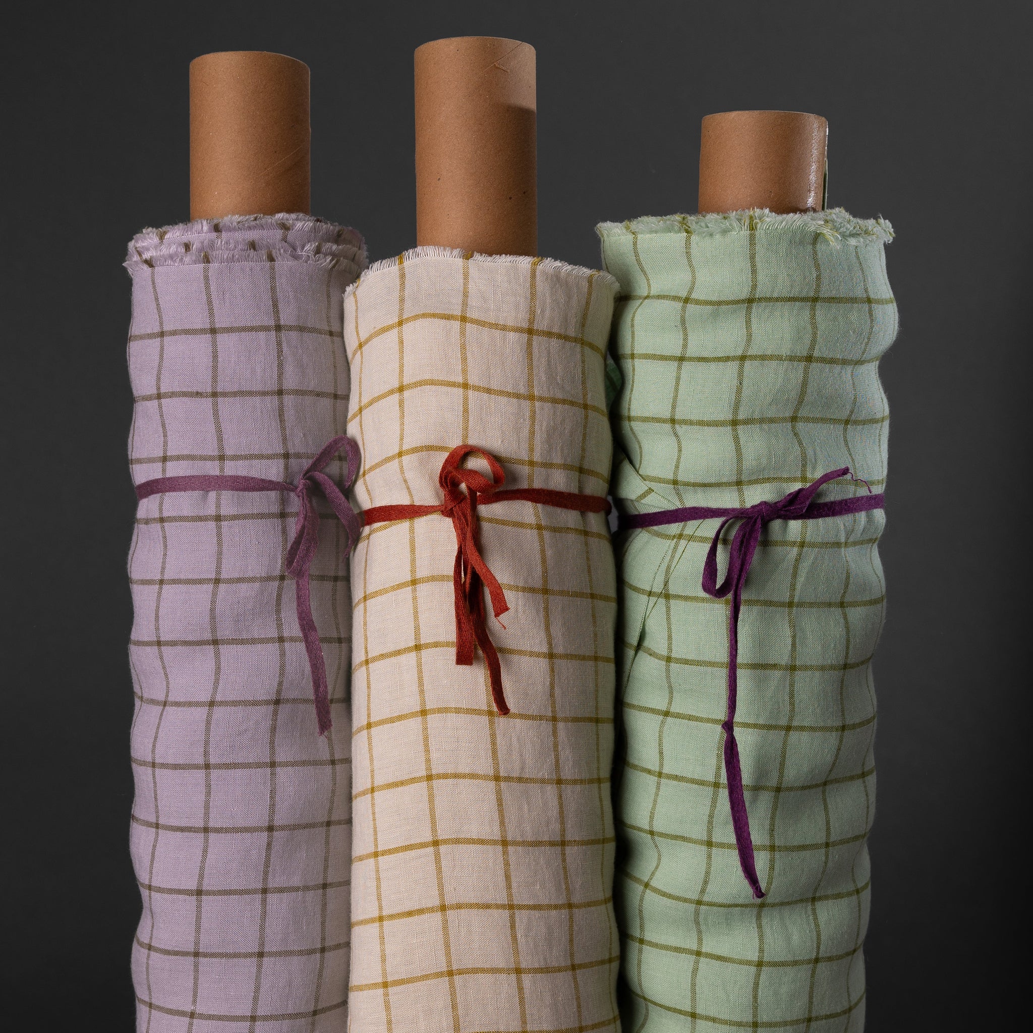 European Linen Windowpane Check - Taro