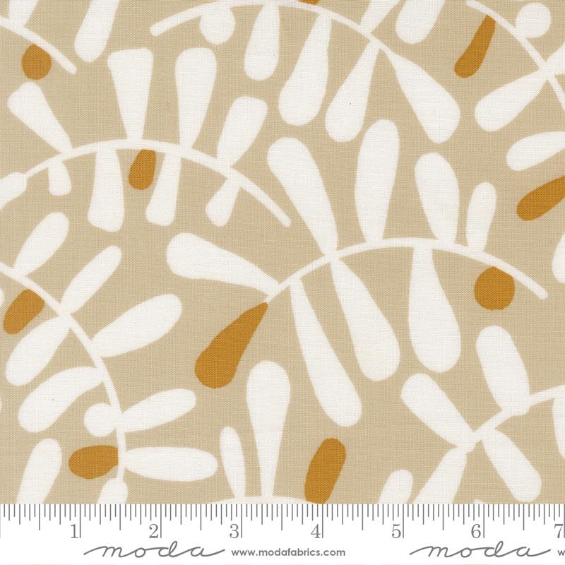 Printed Cotton Poplin - Zen Chic Mira - Calm - Tan