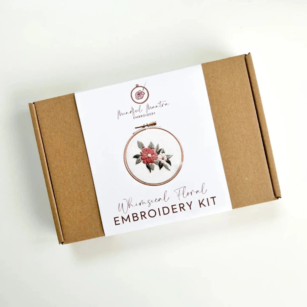 Mindful Mantra Embroidery Kit - Whimsical Florals