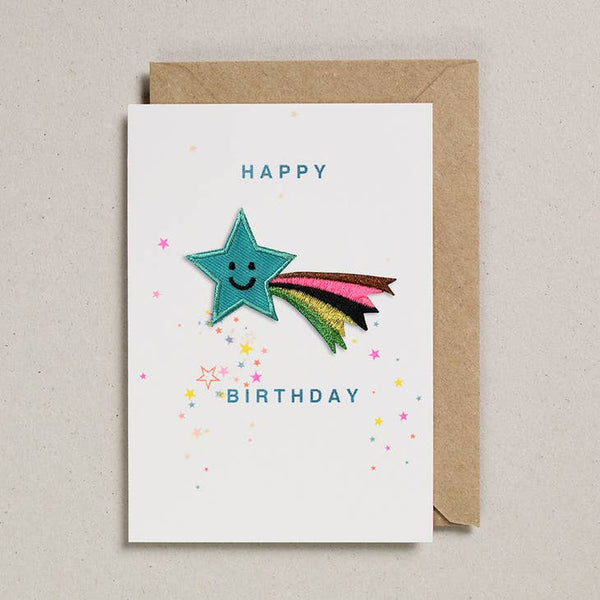 Iron-On Patch Greetings Card - Birthday Shooting Star