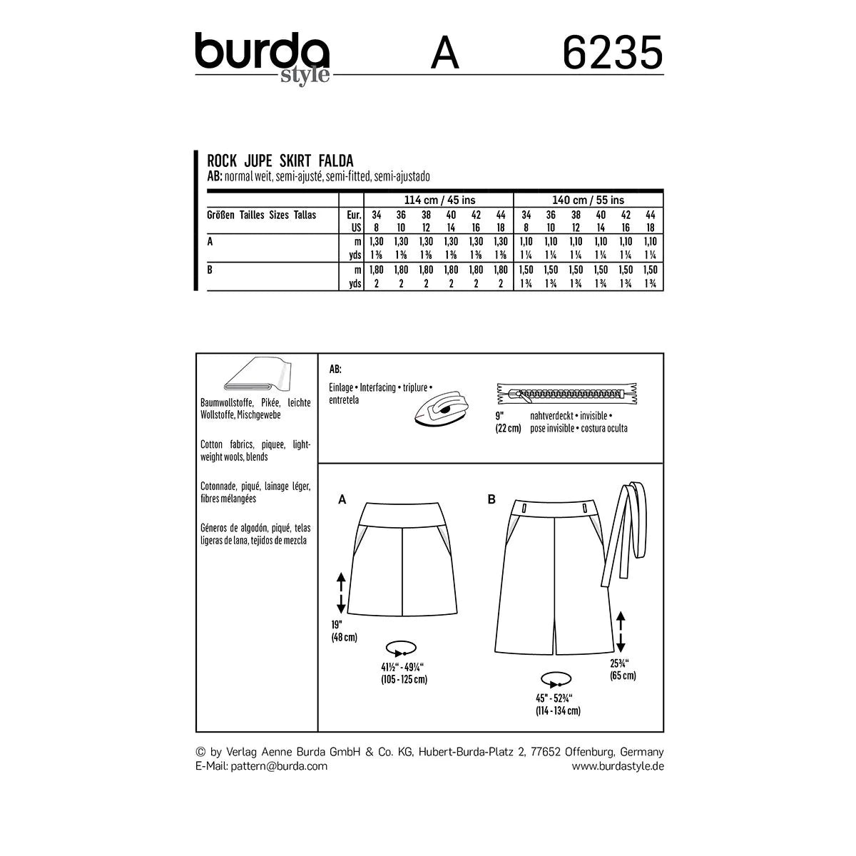 Women's Skirt with Yoke B6235