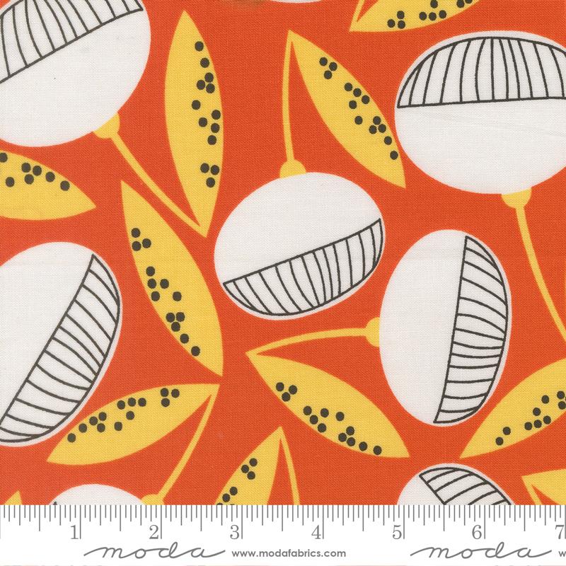 Printed Cotton Poplin - Zen Chic - Balisong - Papaya Nut