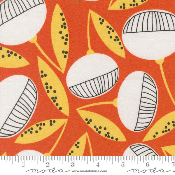 Printed Cotton Poplin - Zen Chic - Balisong - Papaya Nut