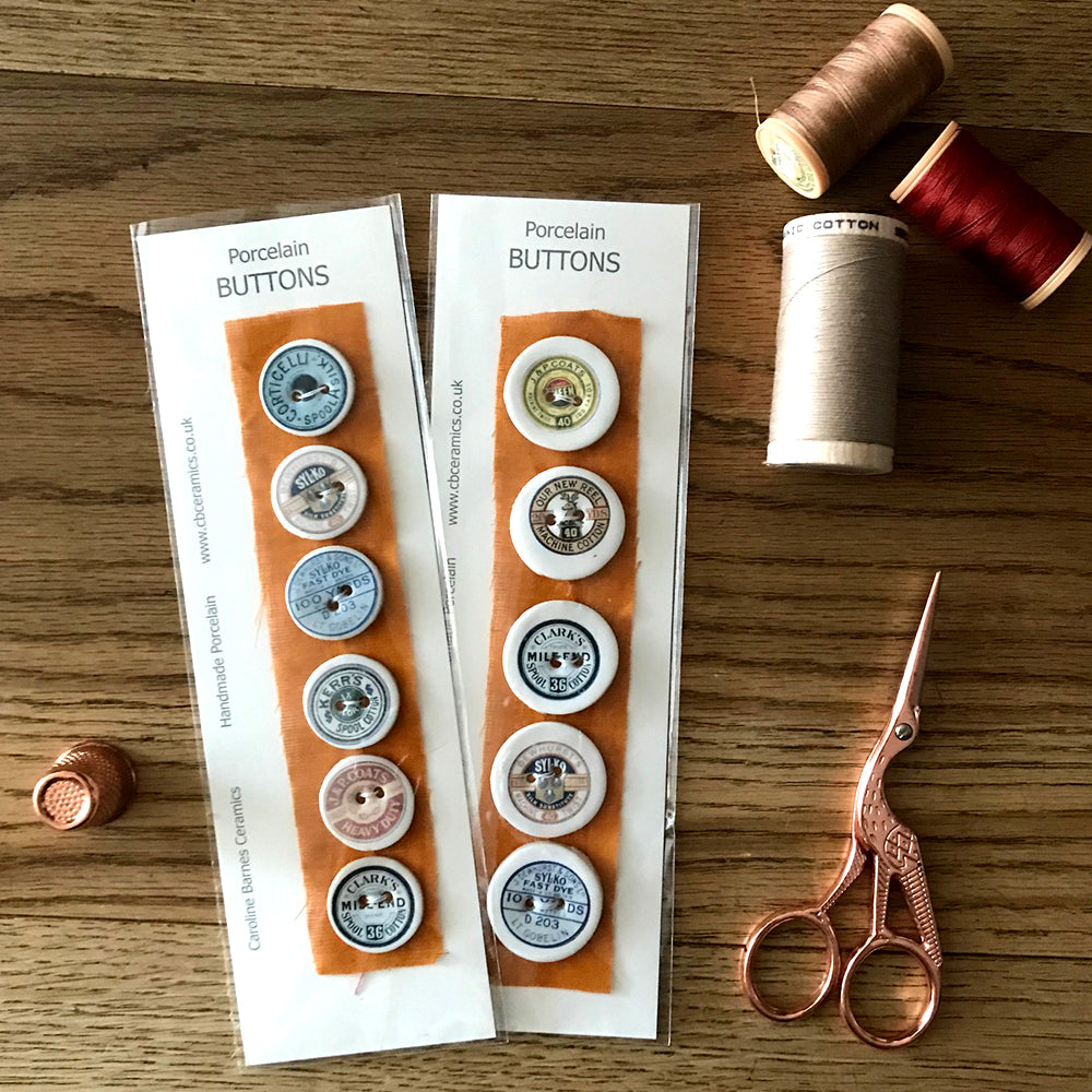 Set of Porcelain Thread Reel Buttons