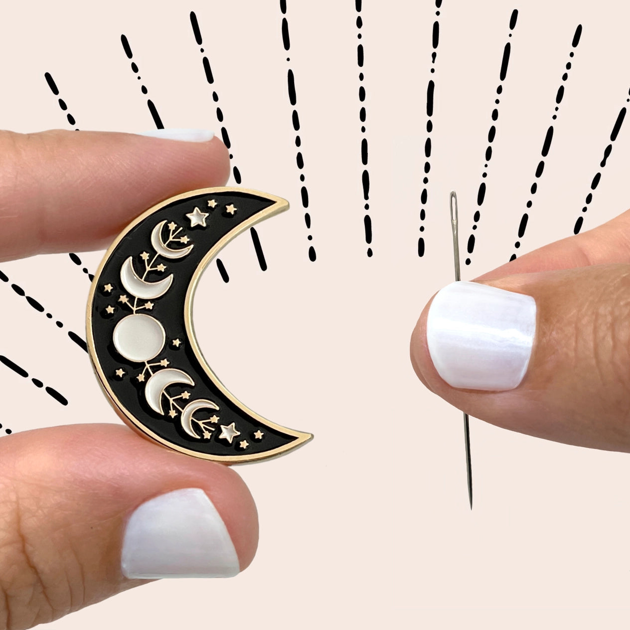 Embroidery and Sage - Magnetic Needle Minder - Moon and Stars