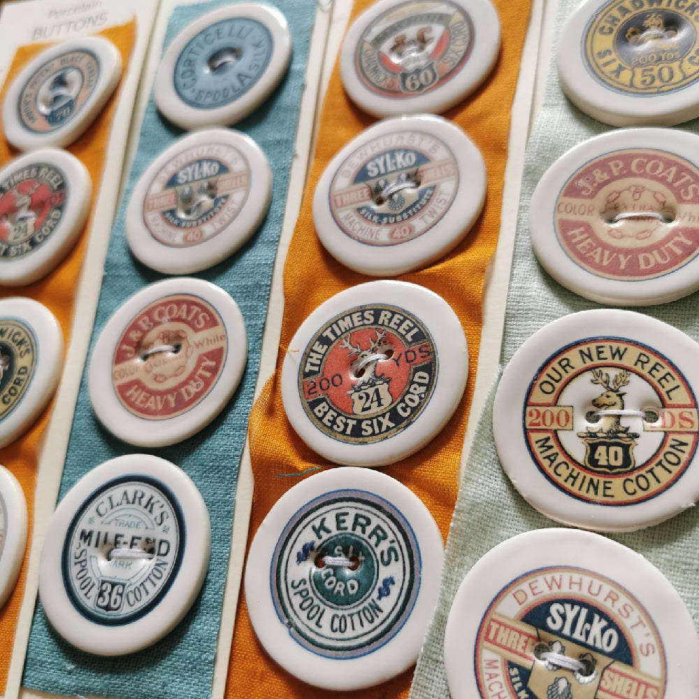 Set of Porcelain Thread Reel Buttons