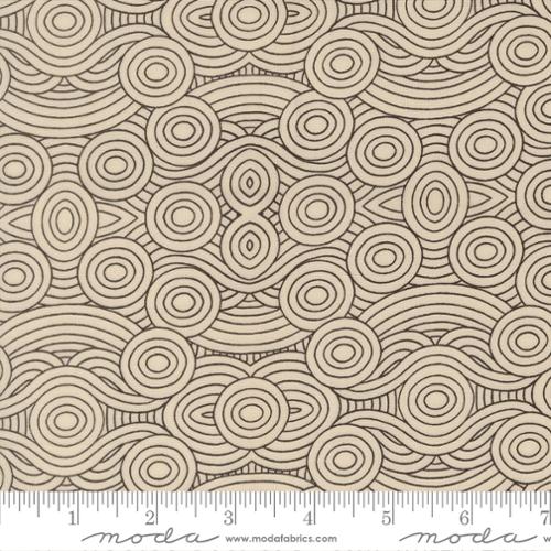 Printed Cotton Poplin - Gingiber - The Henhouse - Cloud Swirls - Cloud Iron