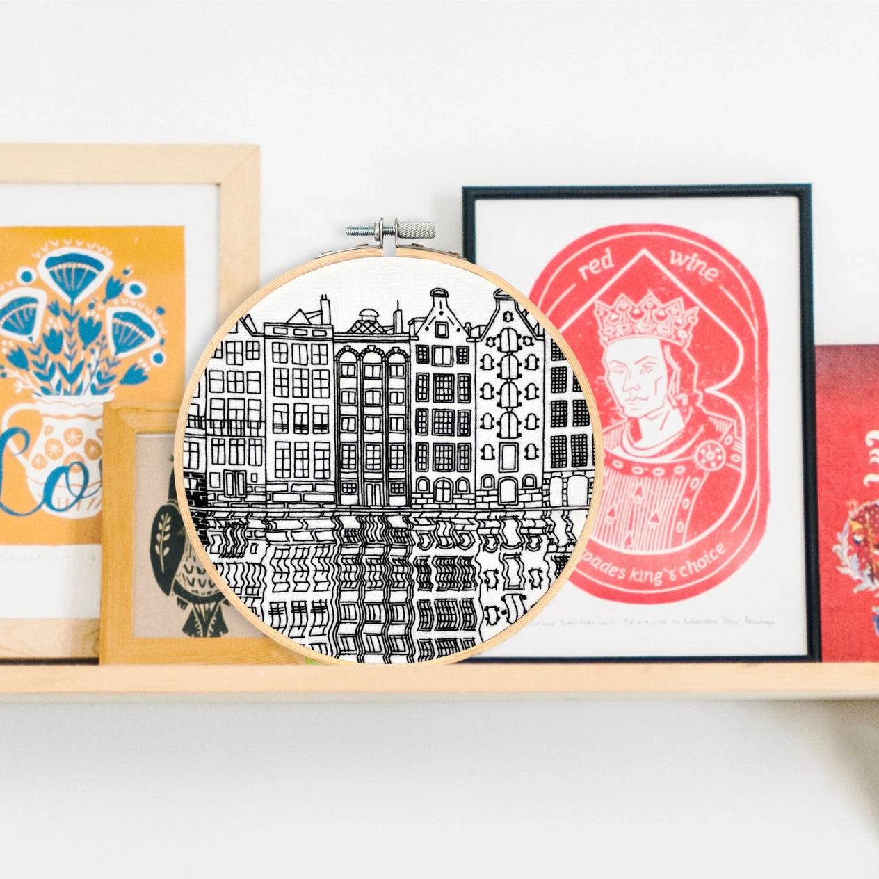 Embroidery and Sage Embroidery Kit - Gingerbread Houses, Amsterdam