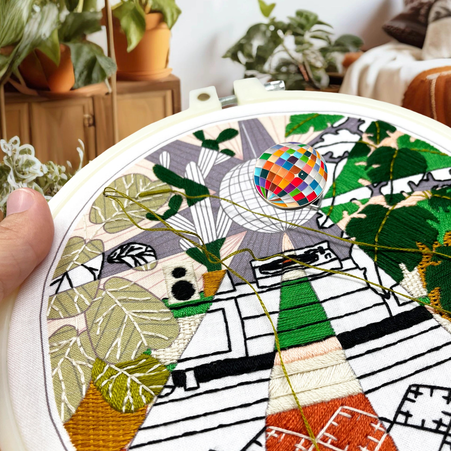 Embroidery and Sage - Magnetic Needle Minder - Disco Ball