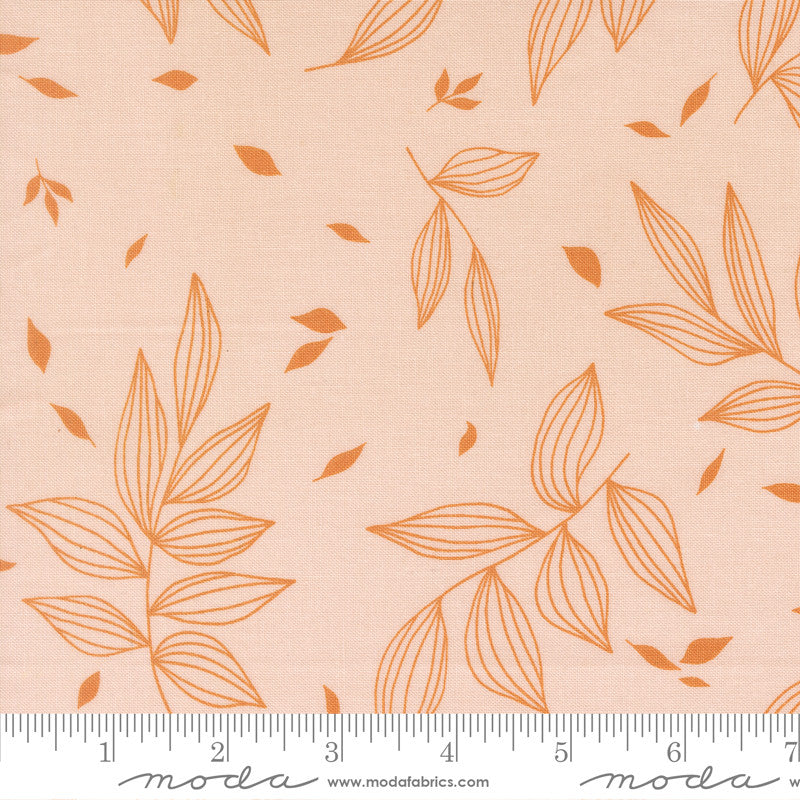 Printed Cotton Poplin - Alli K Design - True to Hue - Falling Leaves - Blush