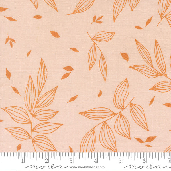 Printed Cotton Poplin - Alli K Design - True to Hue - Falling Leaves - Blush