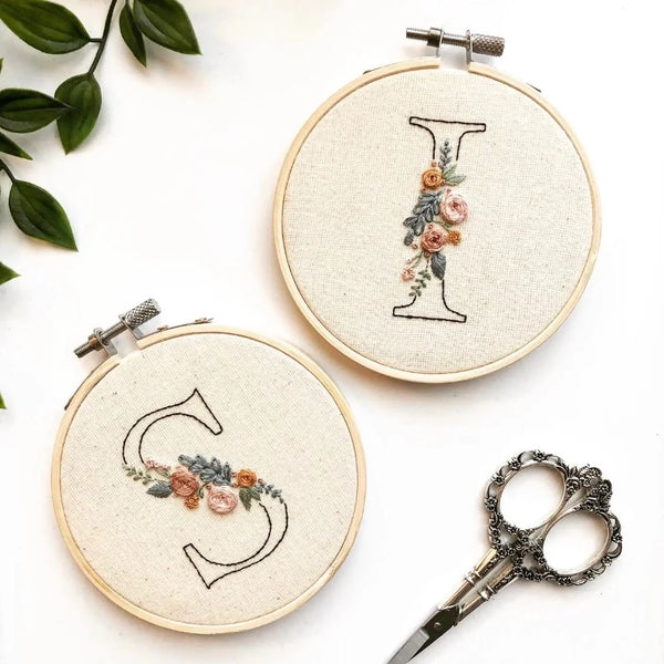 Mindful Mantra Embroidery Kit - Floral Initial
