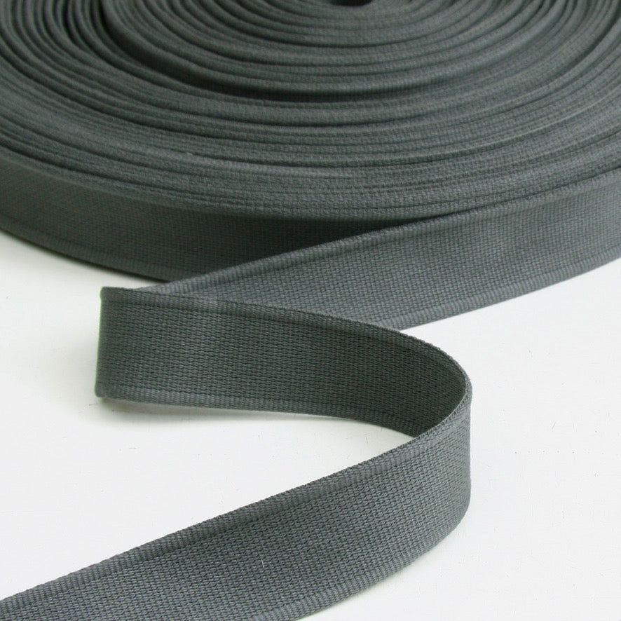 Cotton Strap Webbing 30mm - Pewter Grey