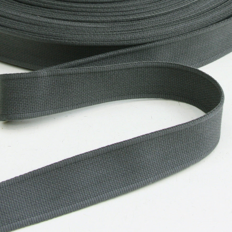 Cotton Strap Webbing 30mm - Pewter Grey