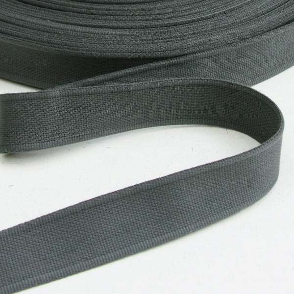 Cotton Strap Webbing 30mm - Pewter Grey