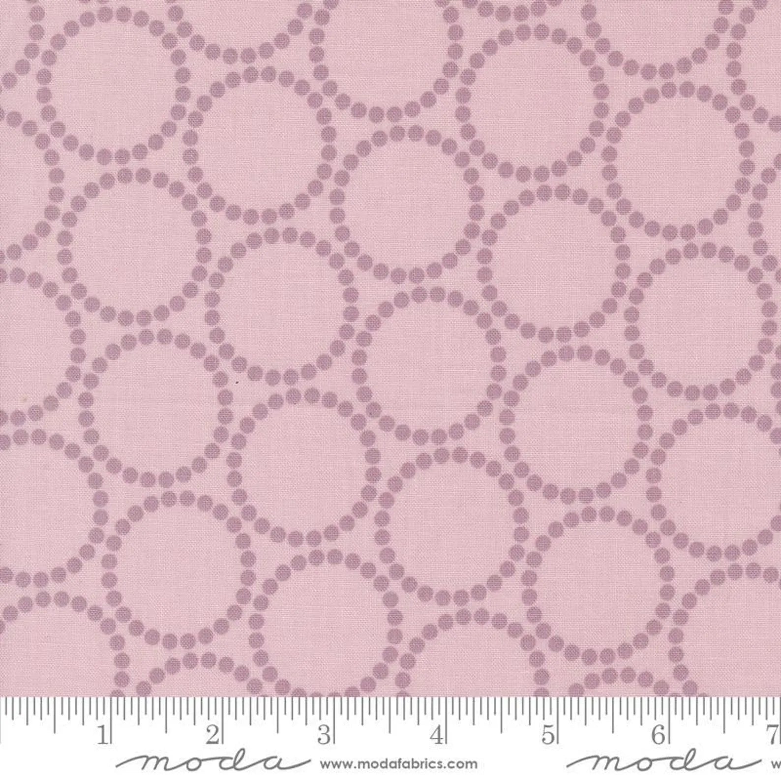 Printed Cotton Poplin - Love Letter for Moda - Mauve Ring