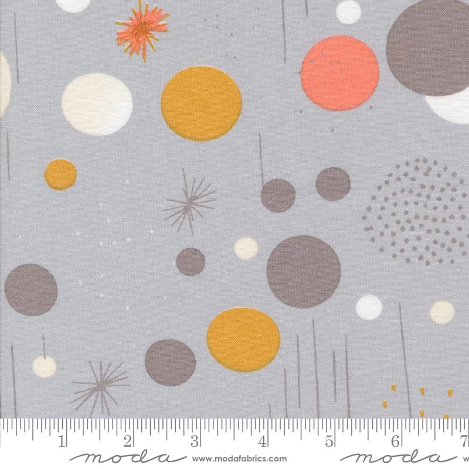 Printed Cotton Poplin - Zen Chic - Simply Cozy - Playful Modern Dots - Silver