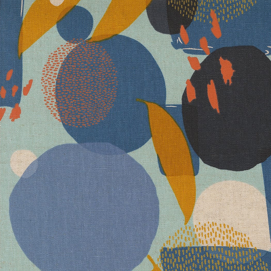 Printed Cotton Poplin - Zen Chic - Urban Whisper - Mingle Geometrics Dots Brushstrokes Abstract - Sky
