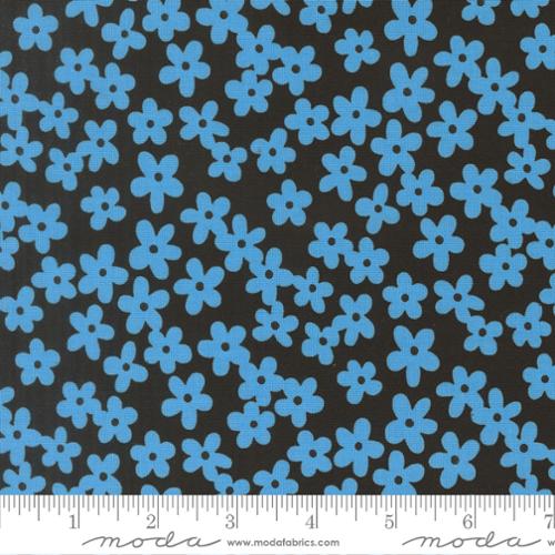 Printed Cotton Poplin - Alli K Design - True to Hue - Petal Accent - Night Blue