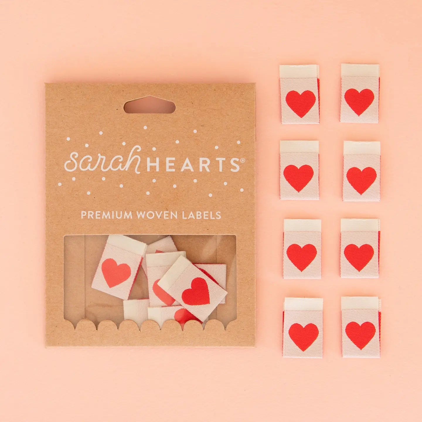 Labels - Sarah Hearts - Red Heart
