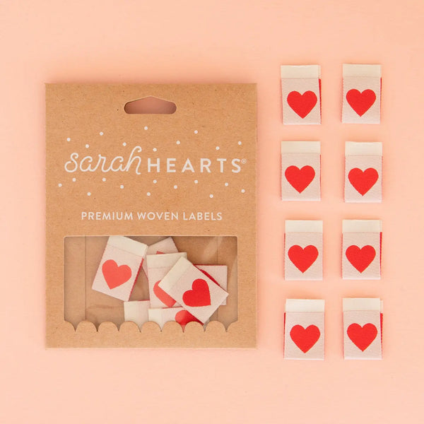 Labels - Sarah Hearts - Red Heart