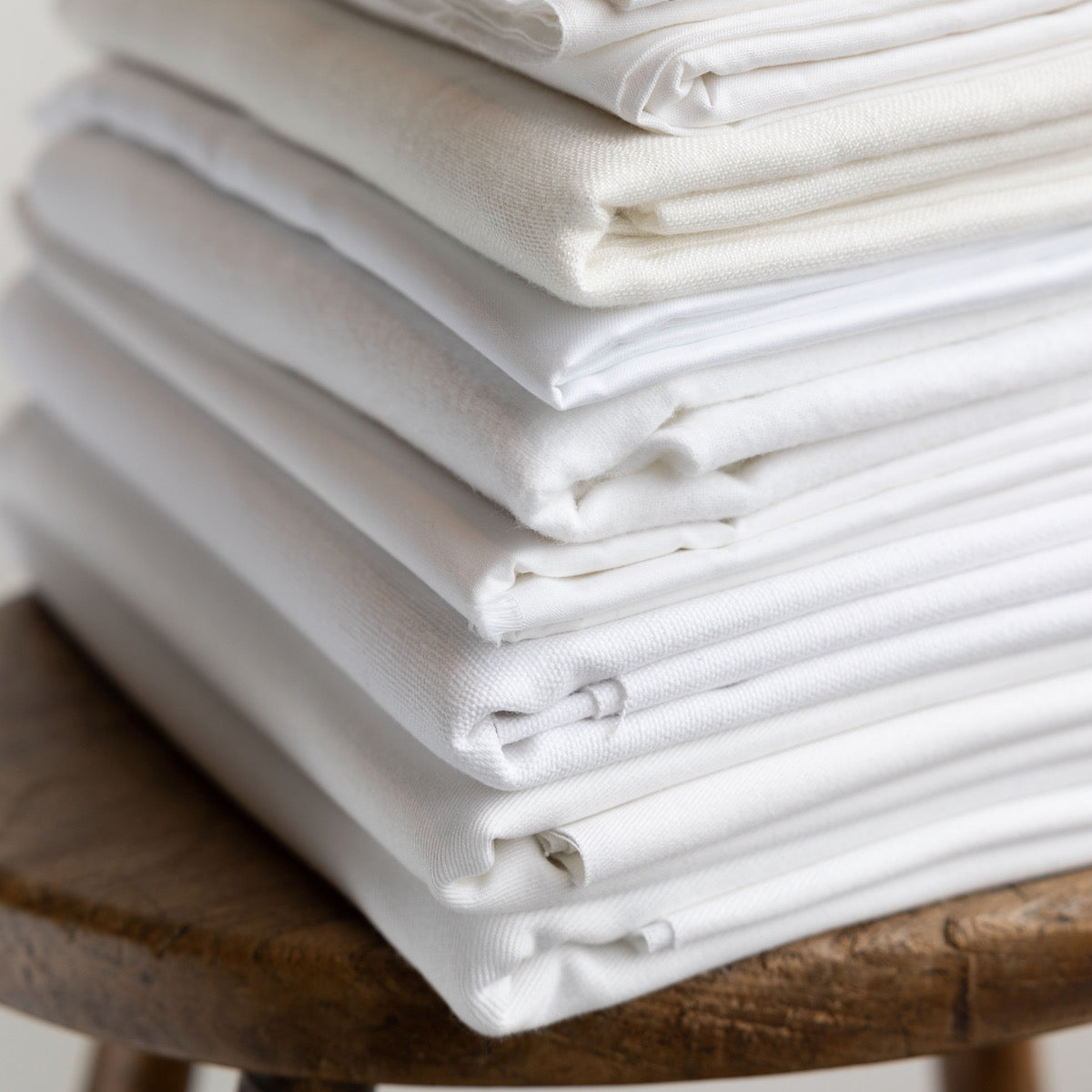 Organic Double Cloth Bamboo/Cotton - Large Squares - White