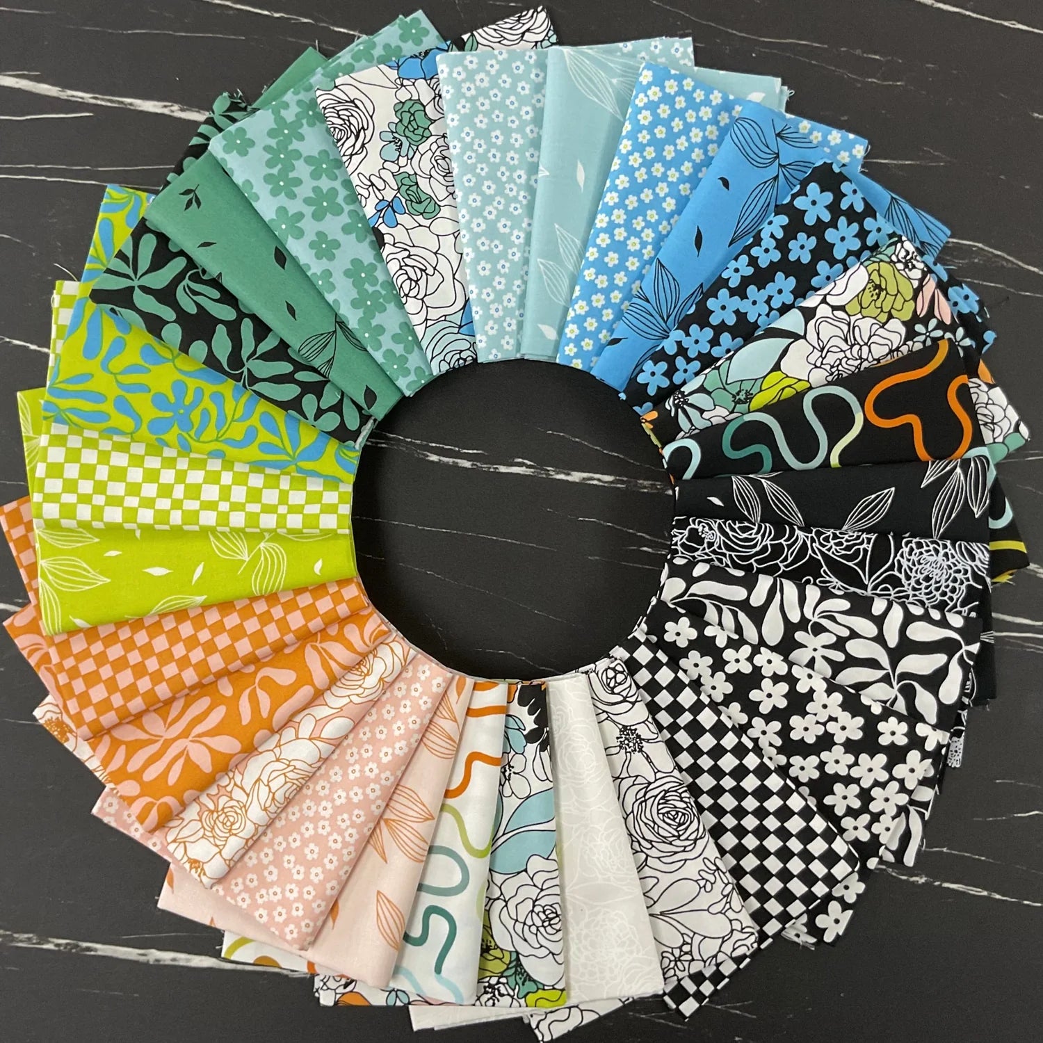 Printed Cotton Poplin - Alli K Design - True to Hue - Squiggle - Black