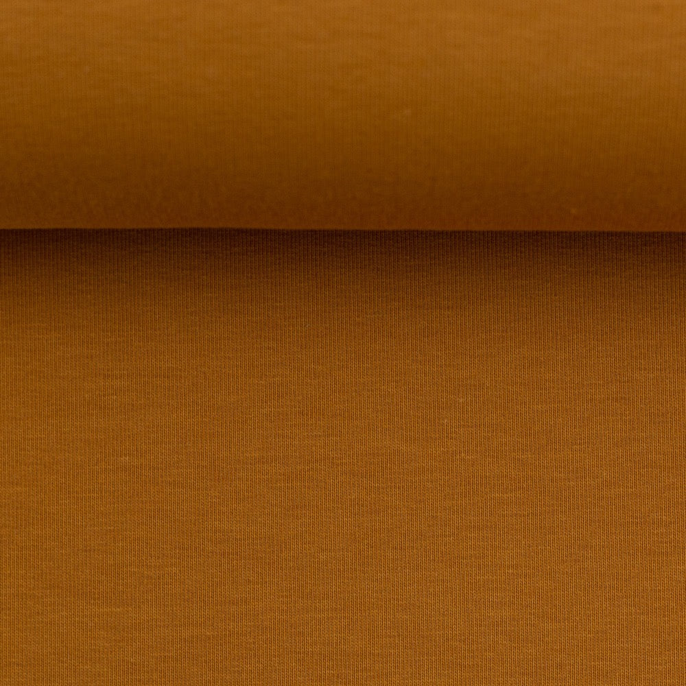 Medium Weight Cotton Loopback Jersey - Ochre