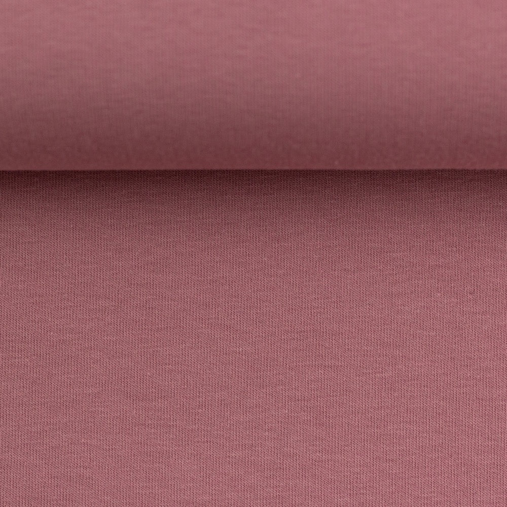 Medium Weight Cotton Loopback Jersey - Ash Rose