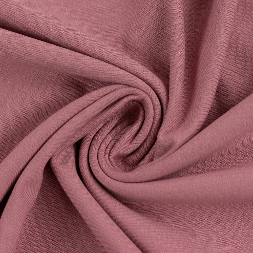 Medium Weight Cotton Loopback Jersey - Ash Rose
