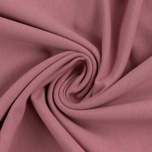 Medium Weight Cotton Loopback Jersey - Ash Rose