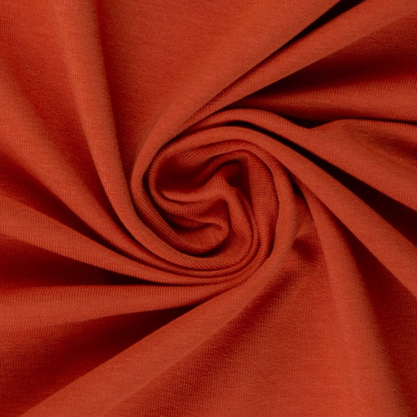 Medium Weight Cotton Loopback Jersey - Terracota