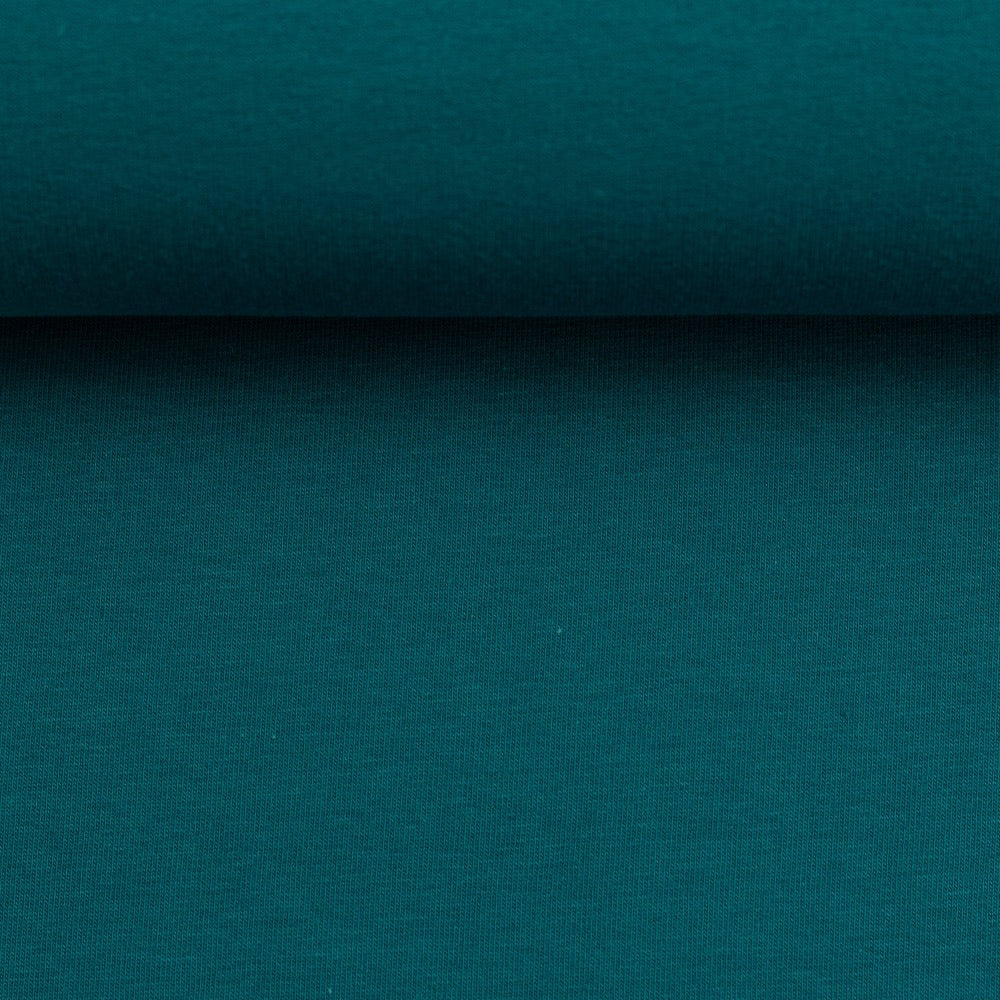 Medium Weight Cotton Loopback Jersey - Teal Blue