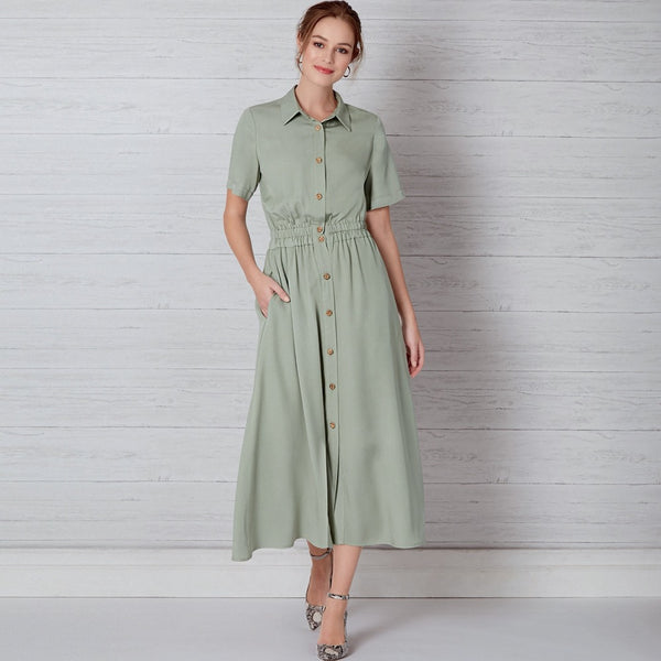 New Look Women's 6651 - Misses' Button Front Dress
