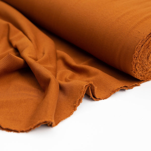 Cotton Ribbed Jersey - Dark Rust
