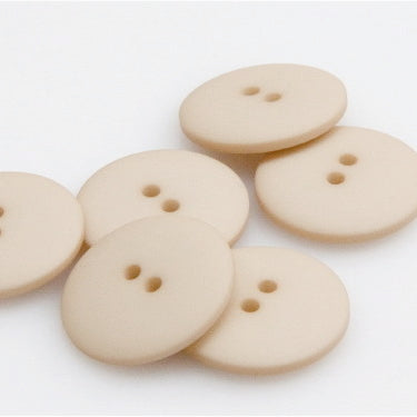 Satin Polyester Buttons - Beige