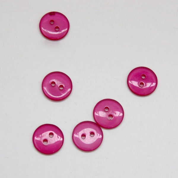 Clear Coloured Buttons - Cerise