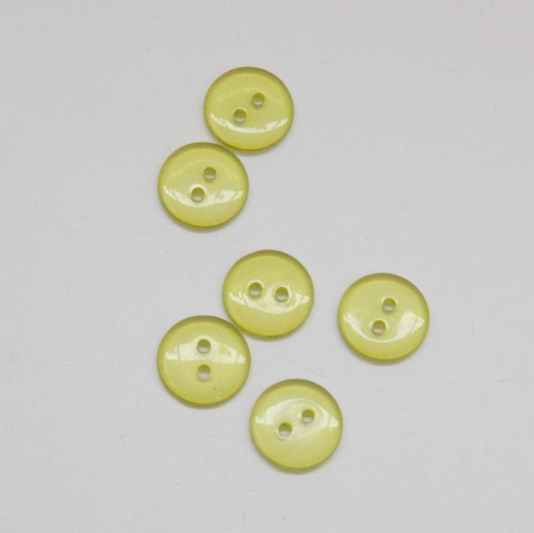 Clear Coloured Buttons - Citrus Green