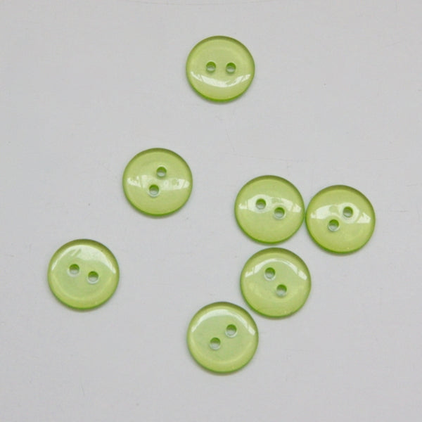 Clear Coloured Buttons - Green