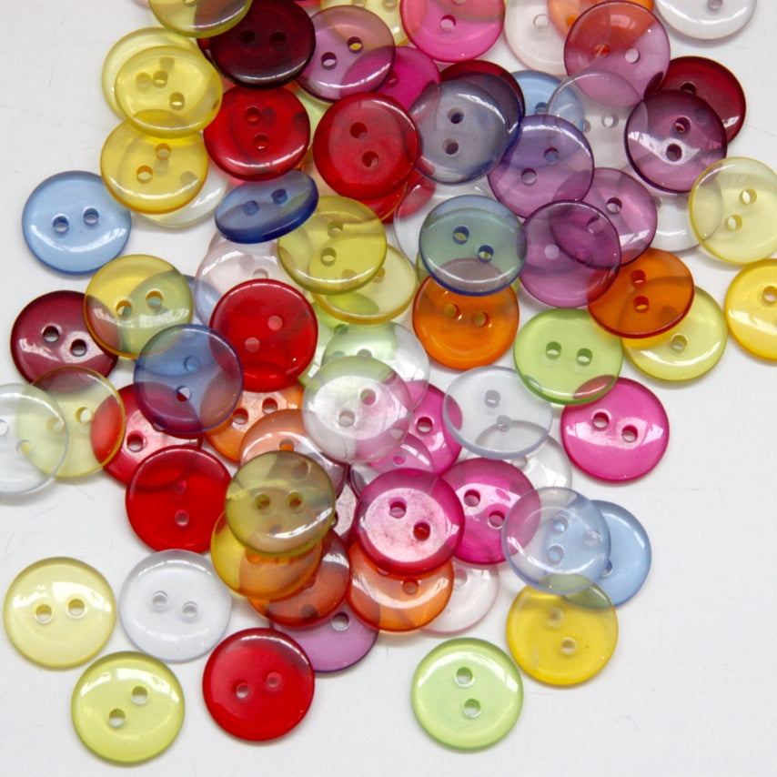 Clear Coloured Buttons - Dark Red