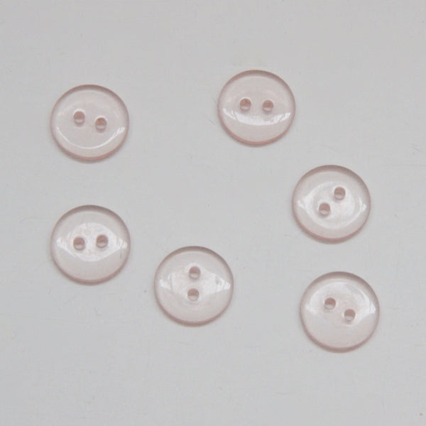 Clear Coloured Buttons - Pale Pink