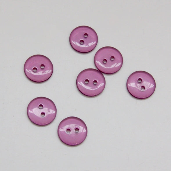 Clear Coloured Buttons - Purple