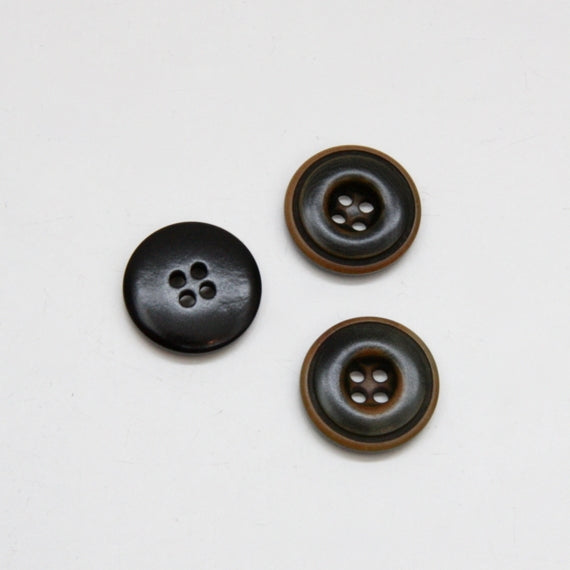 Mock Wood Buttons 20mm - Worn Green