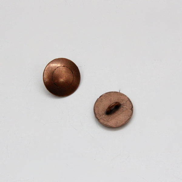 Metal Shaft Button 15mm - Rose Brass Ring
