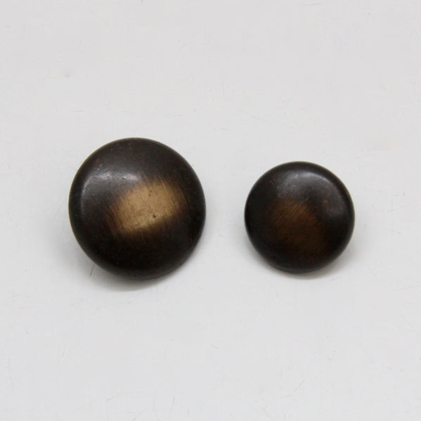 Metal Shaft Button - Rounded Tarnished Brass