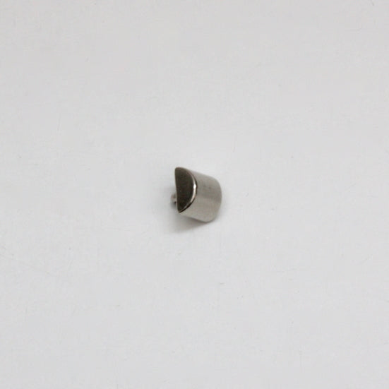 Metal Shaft Button 10mm - Semi Circle Silver