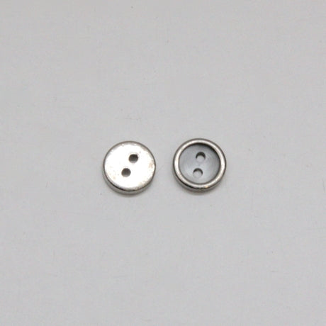 Mock Metal Shirt Button 11mm - Pearly Silver