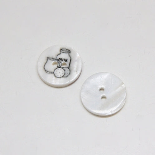 JoJo Printed Shell Button - Milk & Cookies