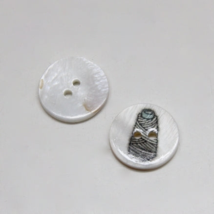 JoJo Printed Shell Button - Yarn Spools